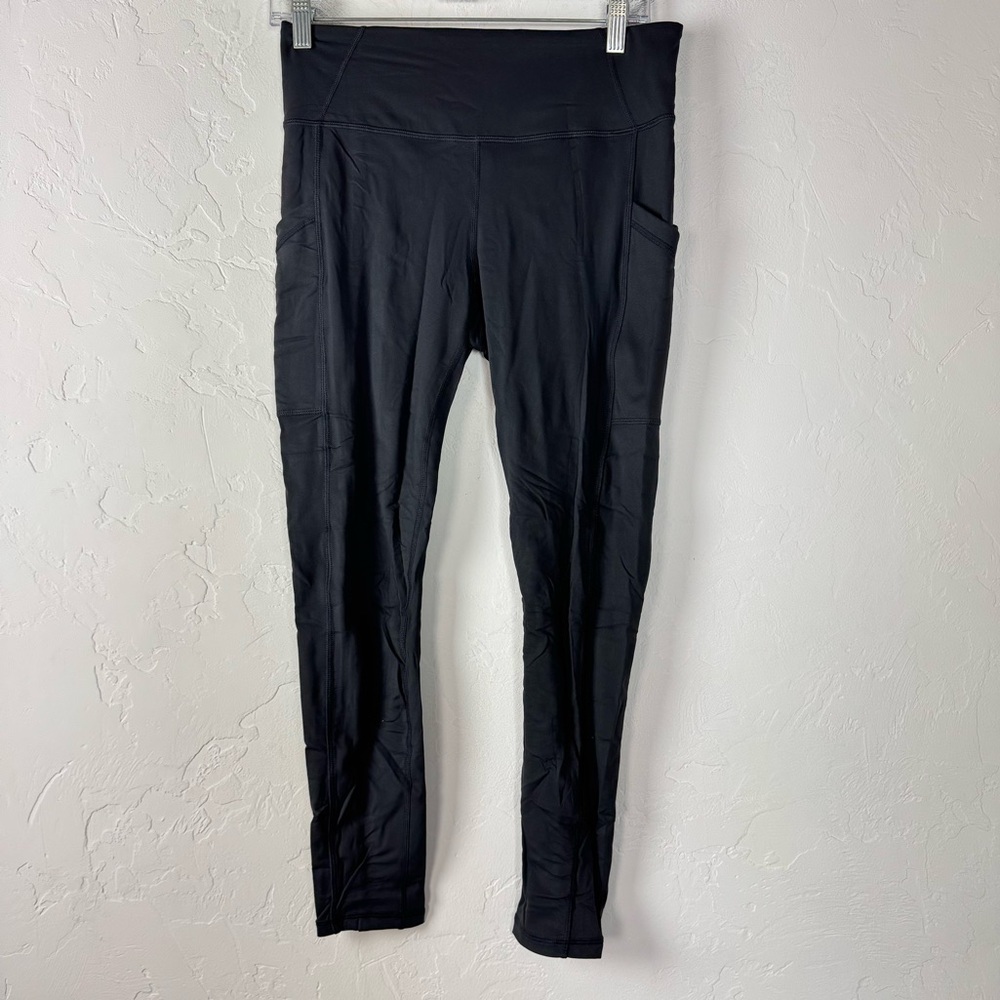 Prana Leggings Electa ll Solid‎ Black Workout Athletic Side Pocket Yoga Training